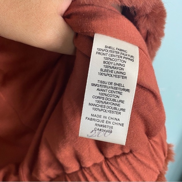 Rebecca Taylor Soft Spice Faux Fur Bomber Fuzzy Jacket Sz M Teddy - Picture 3 of 6